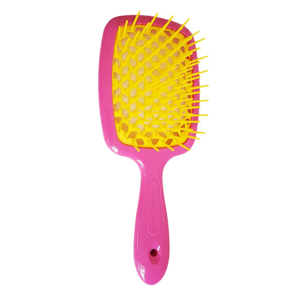 Розово-жёлтая прямоугольная щётка для волос Janeke Superbrush The Original 86SP226 FY - основное фото