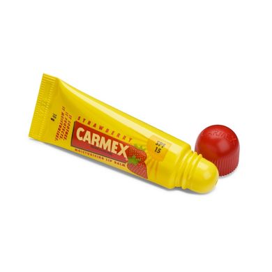 Бальзам для губ зі смаком полуниці Carmex Tube Strawberry SPF 15 туба 10 г - основне фото