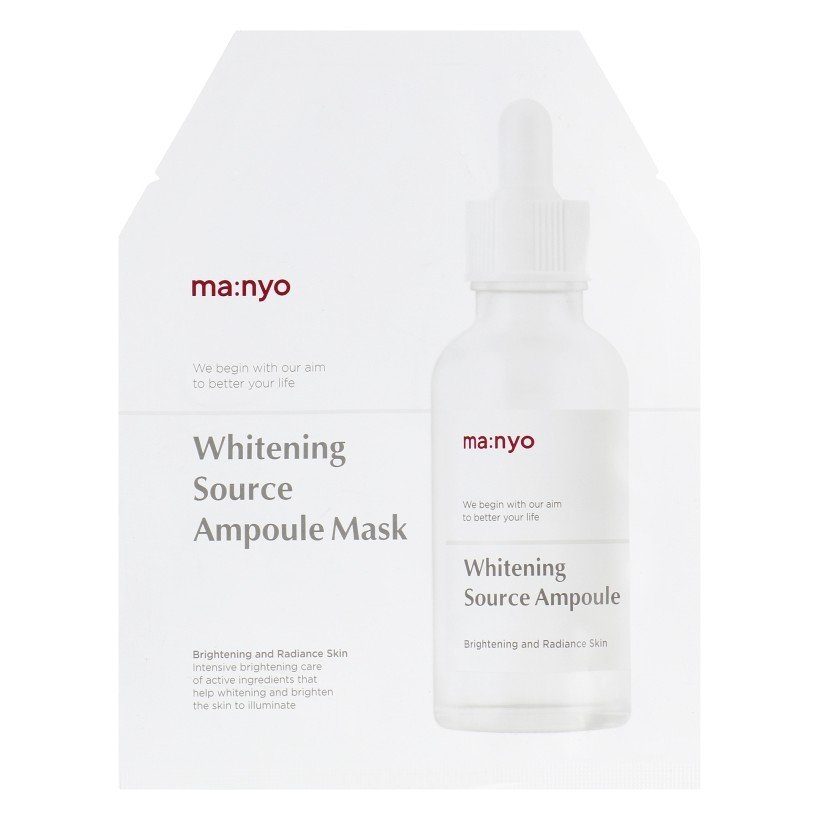 Тканинна освітлювальна маска з ніацинамідом Manyo Factory Whitening Source Ampoule Mask 25 мл - основне фото