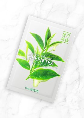 Антиоксидантна тканинна маска з екстрактом зеленого чаю THE SAEM Natural Green Tea Mask Sheet 21 мл - основне фото