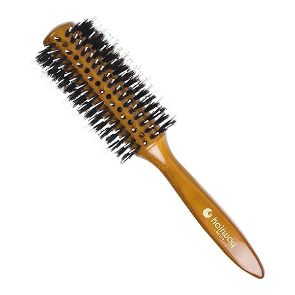 Деревянный коричневый брашинг со смешаной щетиной Hairway Round Brush Glossy Wood 06129 28/58 мм - основное фото