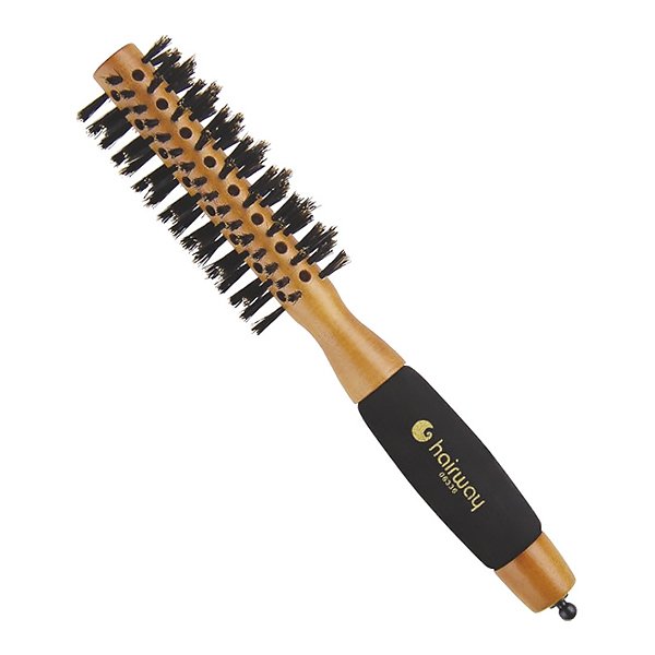Деревянный светло-коричневый сплошной брашинг с кабаньей щетиной Hairway Round Brush Aero 06336 45 мм - основное фото
