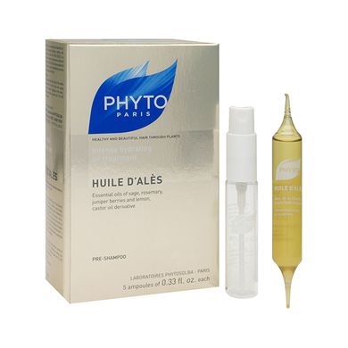 Зволожувальна олія для волосся PHYTO Huile D'Ales Intense Hydrating Pre-Shampoo Oil Treatment 5x10 мл - основне фото