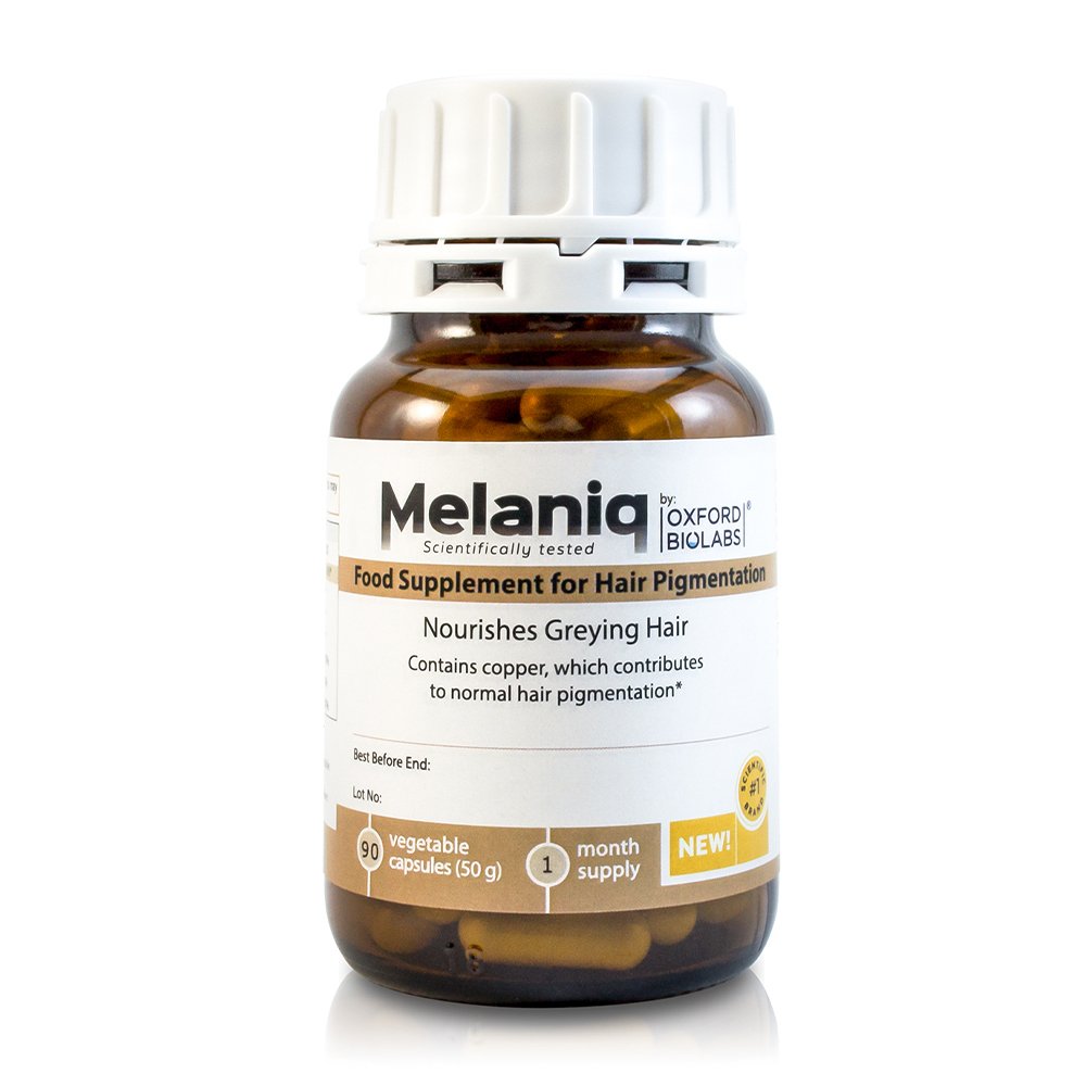 Молекулярная добавка для восстановления цвета седых волос Oxford Biolabs Melaniq 90 шт - основное фото
