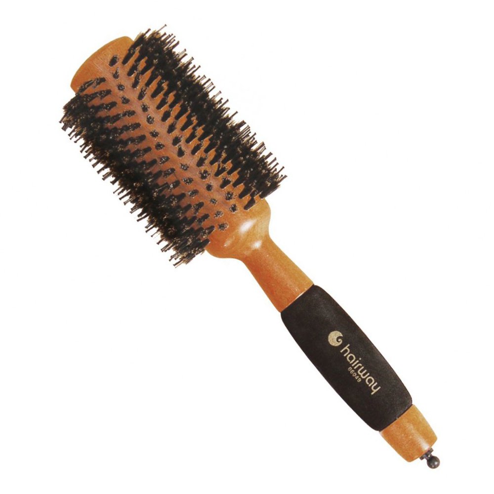 Дерев'яний коричневий суцільний брашинг зі спіральними рядами Hairway Round Brush Helix 06049 38/65 мм - основне фото