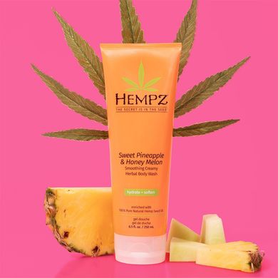 Гель для душу «Солодкий ананас-Медова диня» HEMPZ Bodycare Sweet Pineapple & Honey Melon Herbal Body Wash 250 мл - основне фото