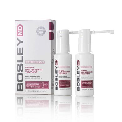Спрей с миноксидилом 2% для восстановления роста волос у женщин BosleyMD Women's Regular Strength Minoxidil 2% Topical (Sprayer) 2 x 60 мл - основное фото