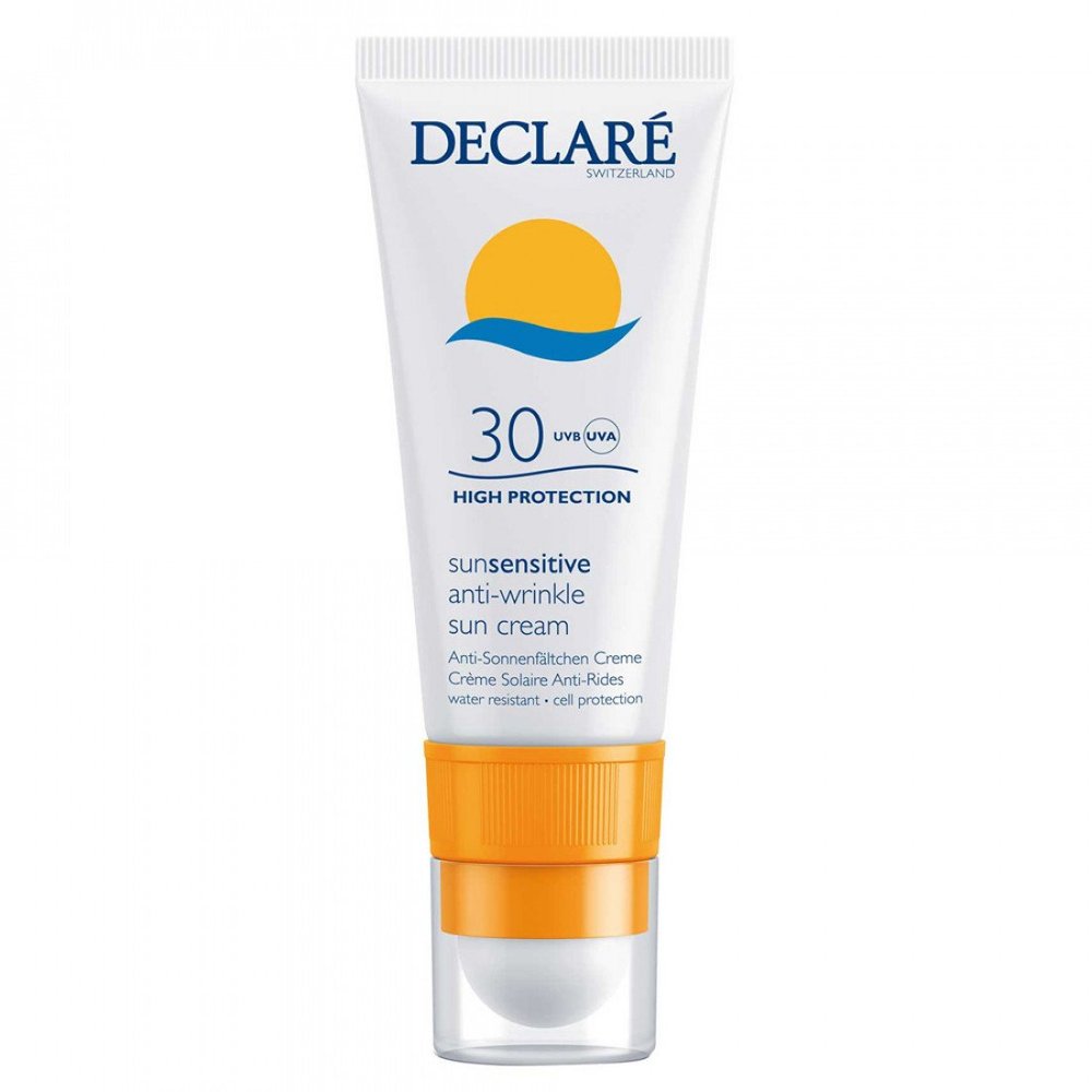 Сонцезахисний засіб 2 в 1 DECLARE Sun Sensitive Anti-Wrinkle Sun Cream SPF 30 + Lipstick 20 мл + 3 г - основне фото