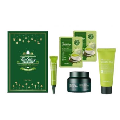 Набір для комплексного догляду за шкірою обличчя з екстрактом зеленого чаю TONY MOLY Holiday Green Tea Kit: Intense Cream, Eye Cream, Mask Sheet, Foam Cleanser 60 + 30 + 20x2 + 50 мл - основне фото