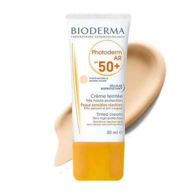 Тонувальний сонцезахисний крем для обличчя BIODERMA Photoderm AR Creme Teintee SPF 50+ 30 мл - основне фото