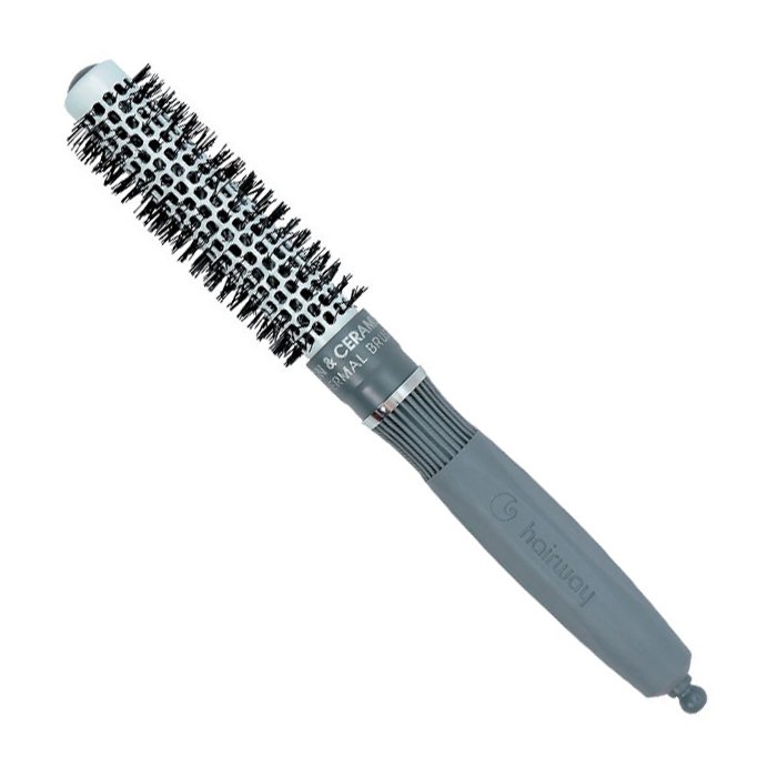 Тёмно-серый керамико-ионный термобрашинг с разделителем Hairway Thermal Brush Organica 07117 18/35 мм - основное фото