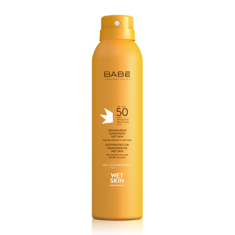 Прозорий водостійкий сонцезахисний спрей з ефектом матування BABE Laboratorios Sun Protection Transparent Sunscreen Wet Skin SPF 50 200 мл - основне фото