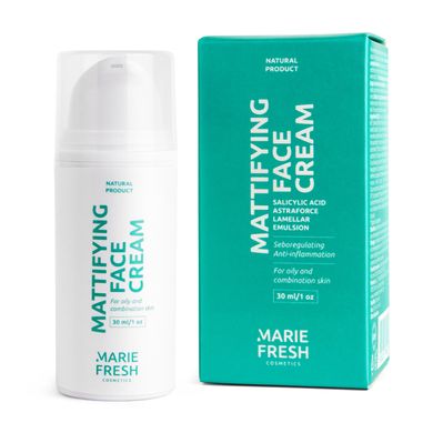 Матуючий крем з саліциловою кислотою для жирної та комбінованої шкіри Marie Fresh Cosmetics Mattifying Face Cream 30 мл - основне фото
