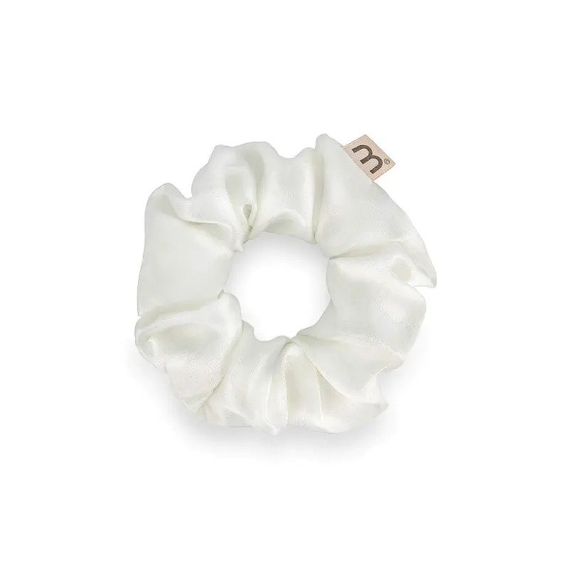 Об'ємна біла резинка із натурального шовку Mon Mou Silk Hair Band White 1 шт - основне фото