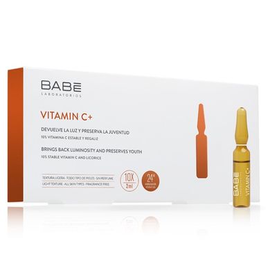 Ампули-концентрат для депігментації з антиоксидантним ефектом BABE Laboratorios Ampule-Solution Vitamin C+ 10x2 мл - основне фото