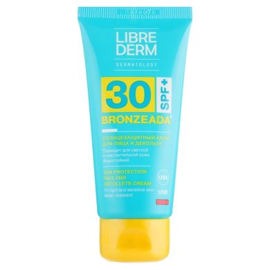 Солнцезащитный крем для лица и зоны декольте Librederm Bronzeada Sun Protection Face & Decollete Cream SPF 30 50 мл - основное фото