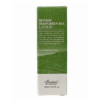 Увлажняющий лосьон с зелёным чаем BENTON Deep Green Tea Lotion 20 мл - основное фото