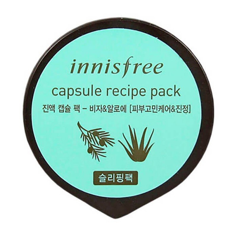 Увлажняющая маска с экстрактом алоэ и семян торреи Innisfree Capsule Recipe Pack Bija and Aloe 10 мл - основное фото