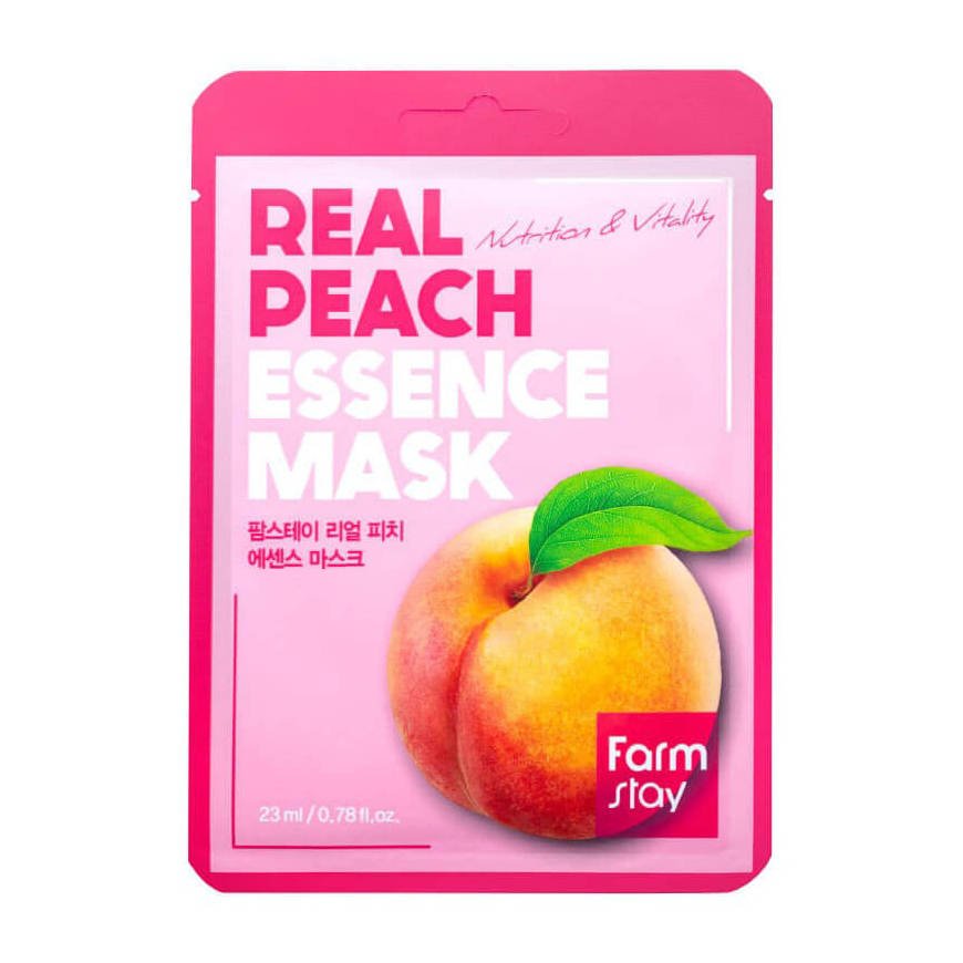 Тканинна маска з екстрактом персика Farmstay Real Peach Essence Mask 23 мл - основне фото