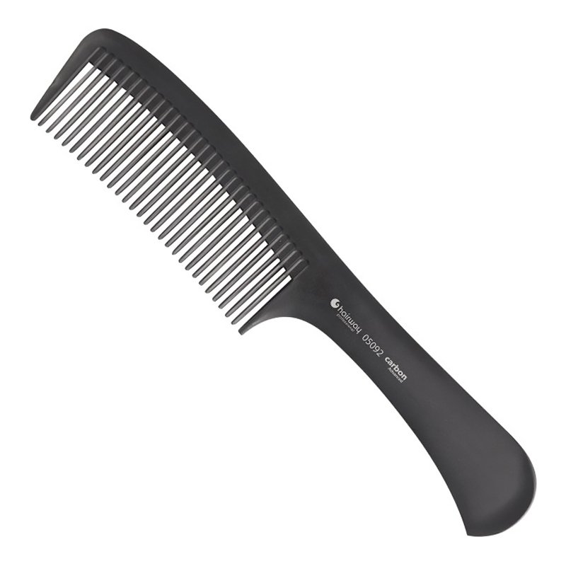 Чёрная карбоновая гипоаллергенная расчёска Hairway Haircomb Carbon Advanced 05092 225 мм - основное фото