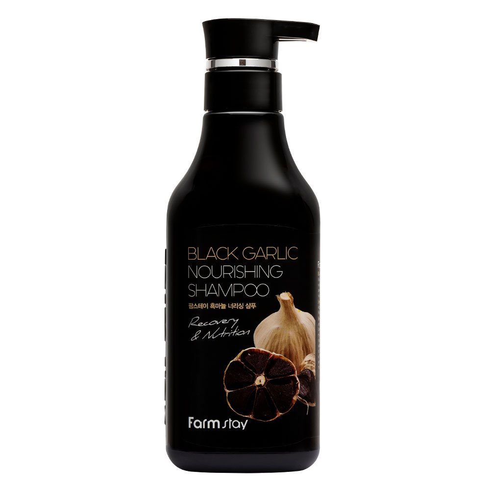 Зміцнювальний шампунь з екстрактом чорного часнику Farmstay Black Garlic Nourishing Shampoo 530 мл - основне фото