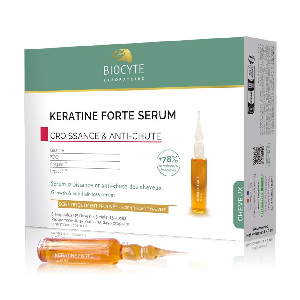 Сироватка проти випадіння волосся з кератином BIOCYTE Keratine Forte Serum Anti-Chute 5*9 мл - основне фото