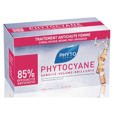 Сироватка проти випадання волосся PHYTO Phytocyane Density-Volume-Brillance 12x7,5мл - основне фото