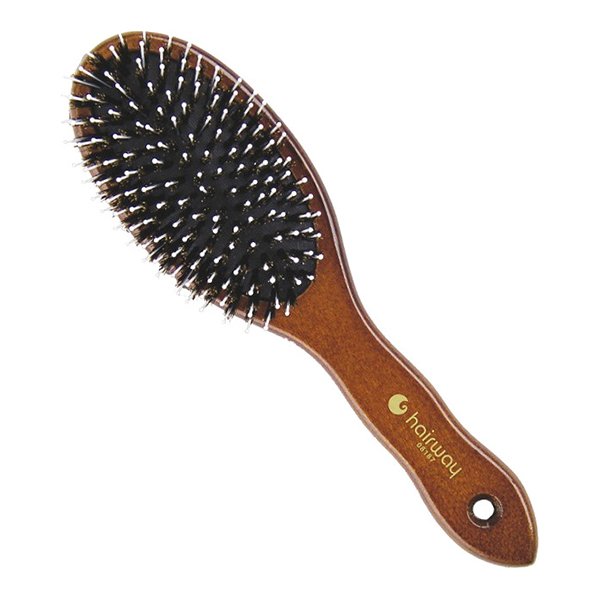 Массажная щётка для волос овальная с чёрной подушкой Hairway Cushion Brush Madam 08187 - основное фото