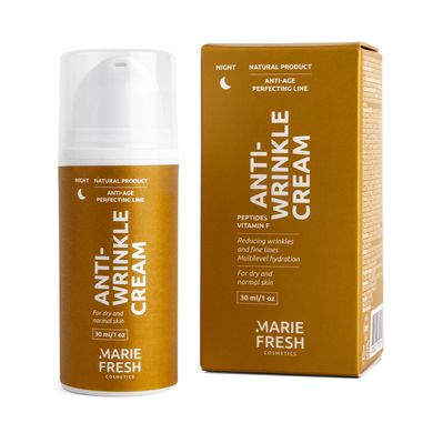 Нічний крем проти зморшок для сухої та нормальної шкіри Marie Fresh Cosmetics Anti-Wrinkle Night Cream For Dry And Normal Skin 30 мл - основне фото
