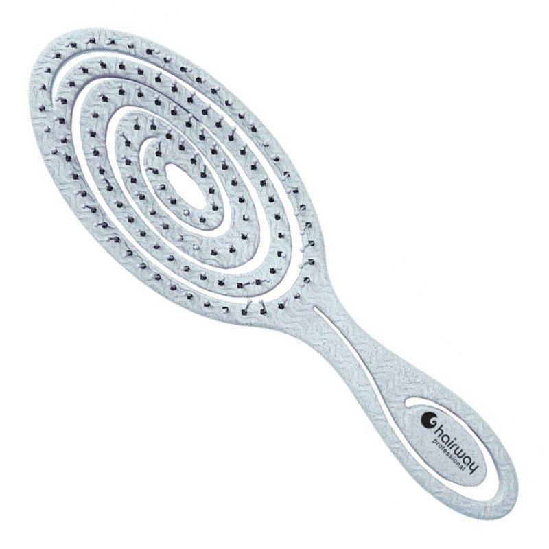 Голубая овальная щётка Hairway Hairbrush ECO Wheat 8-рядная 08095-03 20 см - основное фото