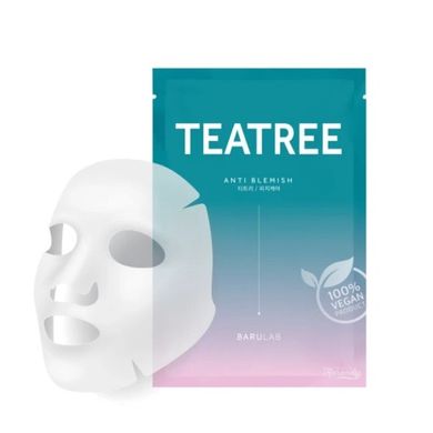 Себорегулирующая тканевая маска с экстрактом чайного дерева BARULAB The Clean Vegan Tea Tree Mask 23 мл - основное фото