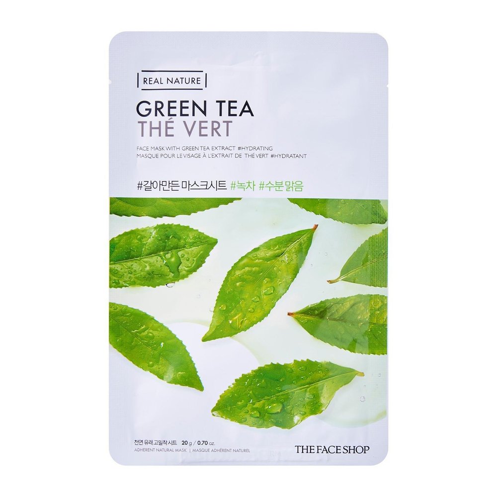 Маска с экстрактом зелёного чая THE FACE SHOP Real Nature Mask Sheet Green Tea 20 г - основное фото