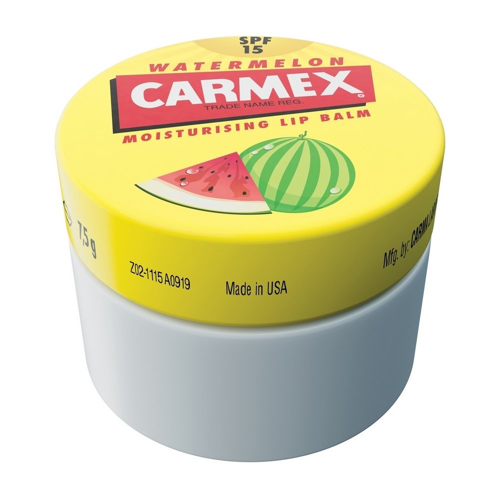Бальзам для губ зі смаком кавуна Carmex Pot Lip Balm Watermelon SPF 15 банка 7,5 г - основне фото