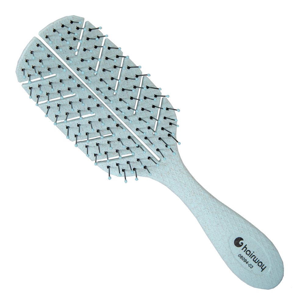 Голубая массажаная щётка 10-рядная Hairway Detangling brush Organica 08094-03 - основное фото