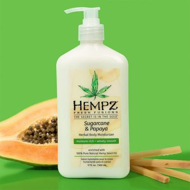Молочко для тіла «Тростниний цукор-папая» HEMPZ Fresh Fusions Sugarcane & Papaya Herbal Body Moisturizer 500 мл - основне фото