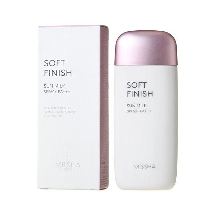 Солнцезащитное молочко для чувствительной кожи MISSHA All Around Safe Block Soft Finish Sun Milk SPF 50+ PA+++ 70 мл - основное фото