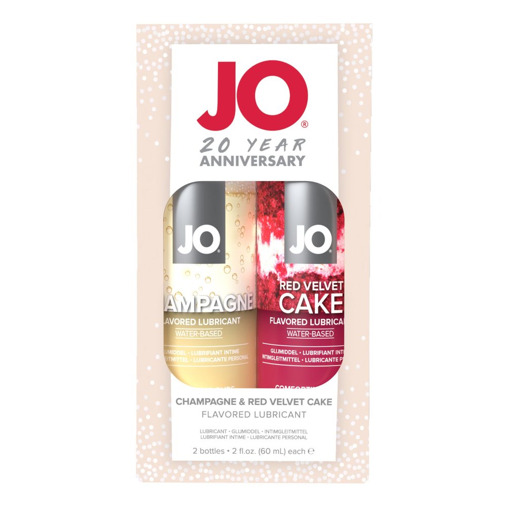 Набір оральних лубрикантів System JO Champagne & Red Velvet Cake Limited Edition 20 Year Anniversary Set - основне фото