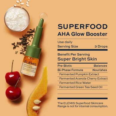 Бустер для сияния и обновления кожи ELEMIS Superfood AHA Glow Booster 9 мл - основное фото
