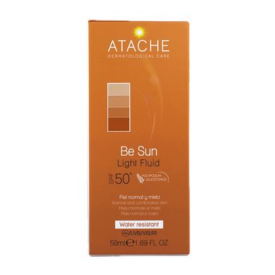 Омолаживающий солнцезащитный крем для всех типов кожи Atache BE SUN Light Fluid SPF 50+ 200 мл - основное фото